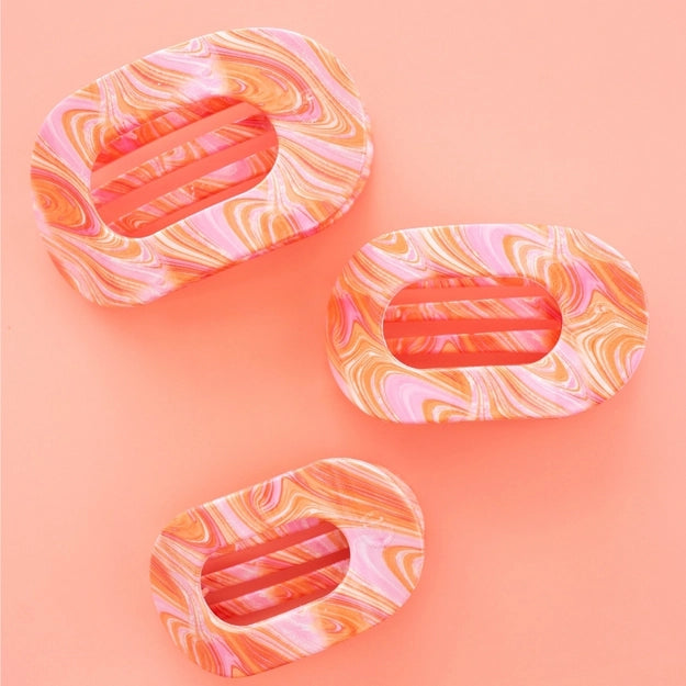 Just Keep Swimming Flat Round Hair Clip