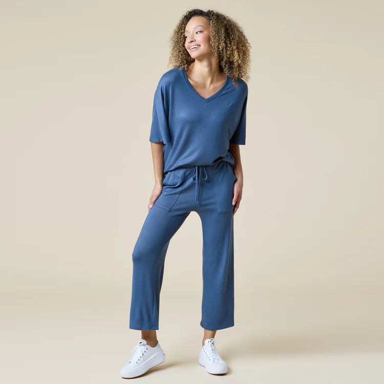 Dream Relaxed V-neck with Capri Lounge Set Copper Rose