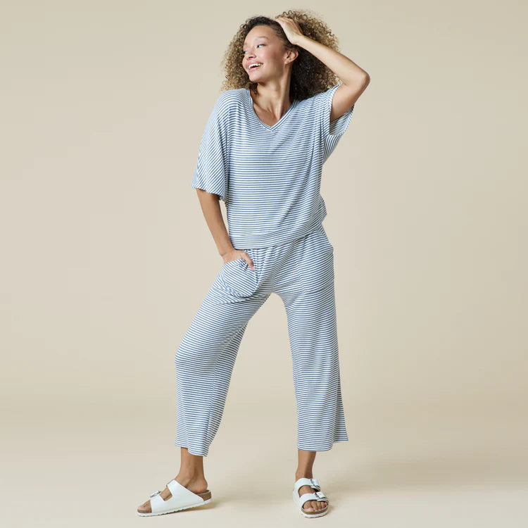 Dream Relaxed V-neck with Capri Lounge Set Copper Rose