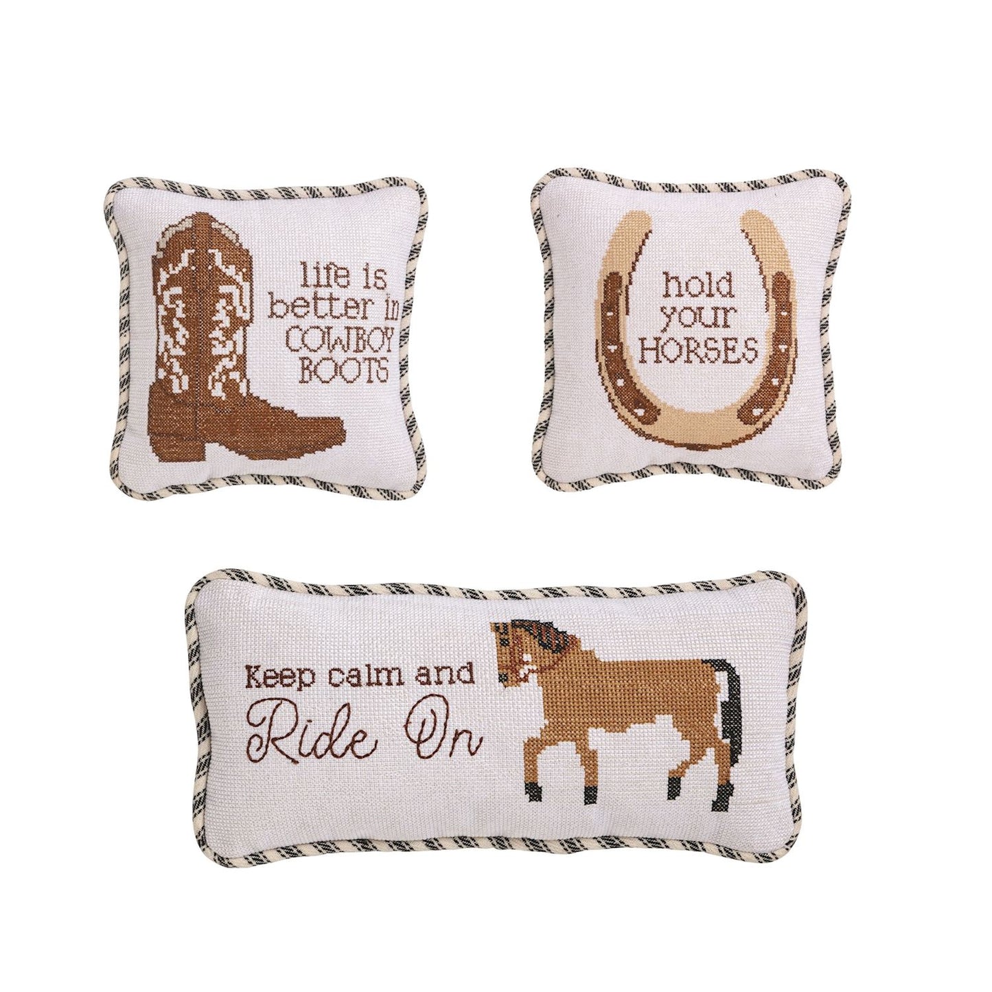 Horse Needlepoint Small Pillow