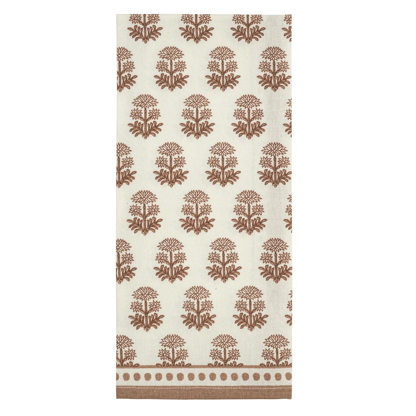 Dot Edge Neutral Flower Pattern Towel
