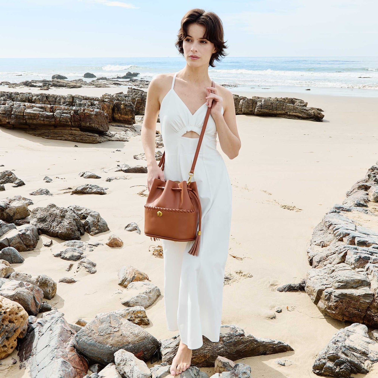 Janae Saddle Recycled Vegan Leather Top Handle Bag