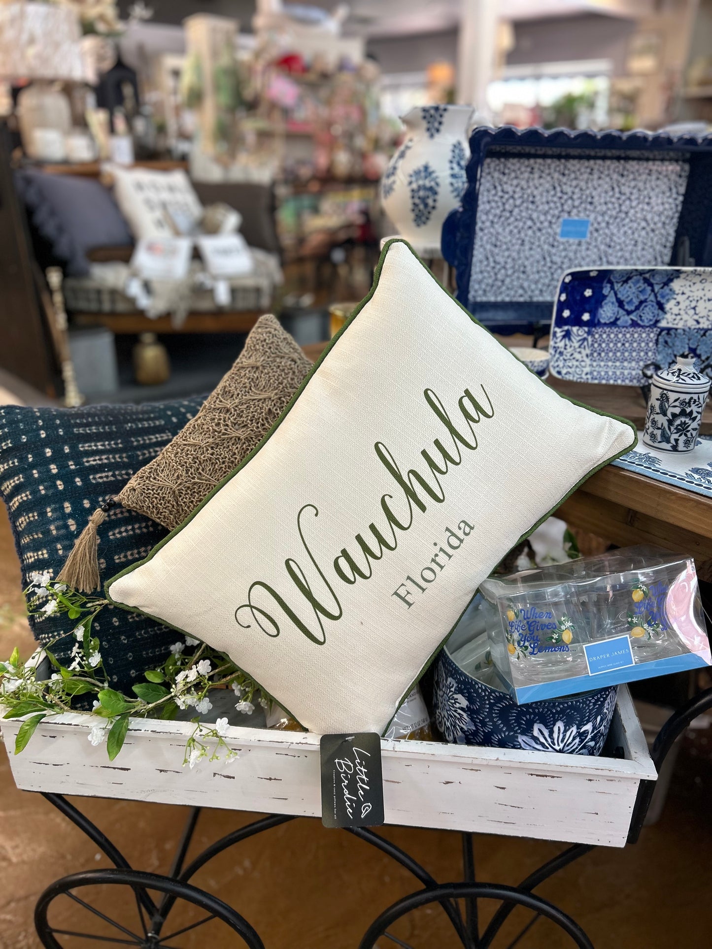 Curly Script Wauchula Pillow & Piping