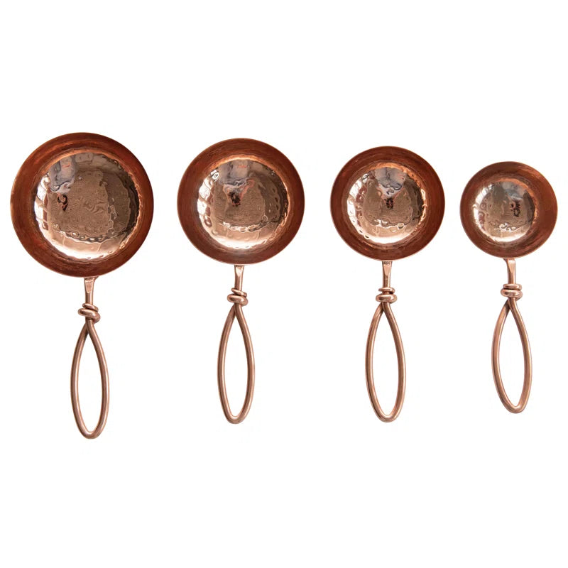 Hammered Stainless Steel Scoops (Set of 4)