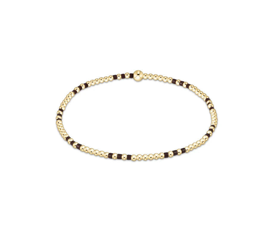 Hope Joy Pattern 2mm Bead Bracelet-Chocolate