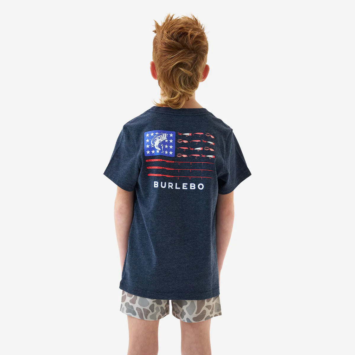 SS Tee - Fishing USA Heather Navy