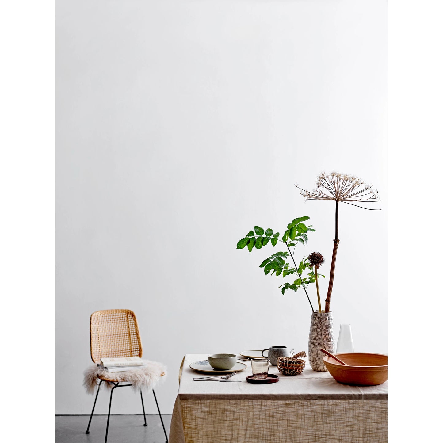 Embossed Stoneware Vase