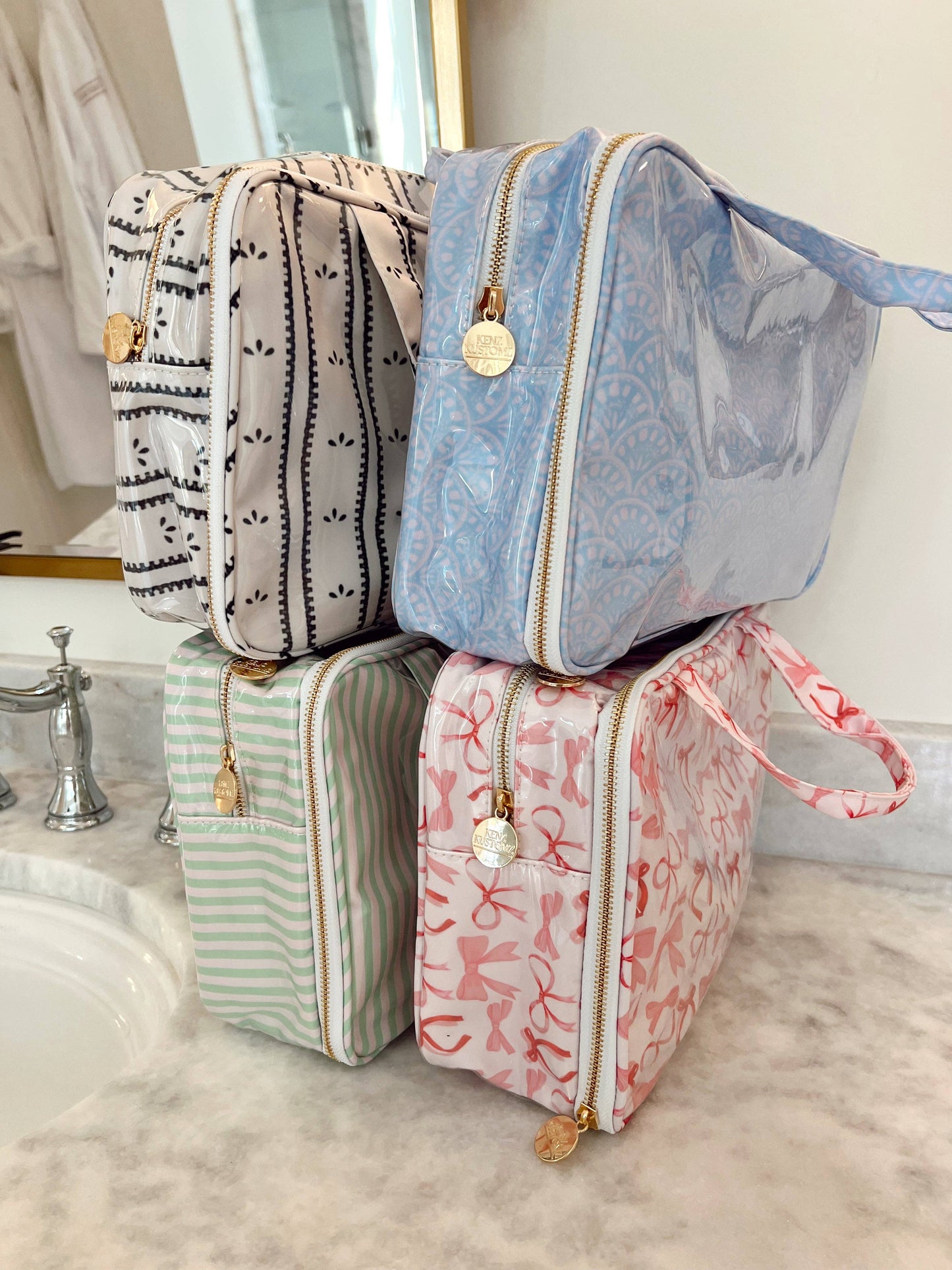 Sea Stripes Clear Coat Toiletry Case