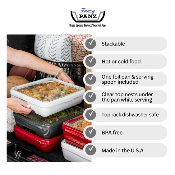 Fancy Panz 8x8 w/Lid & Serving Spoon Charcoal