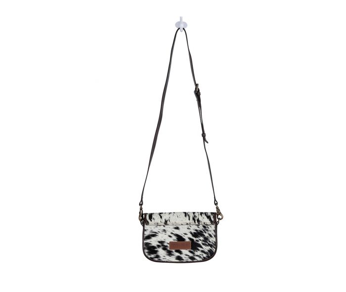 Angus Ridge Leather & Hairon Bag in Dark Hair-on Hide