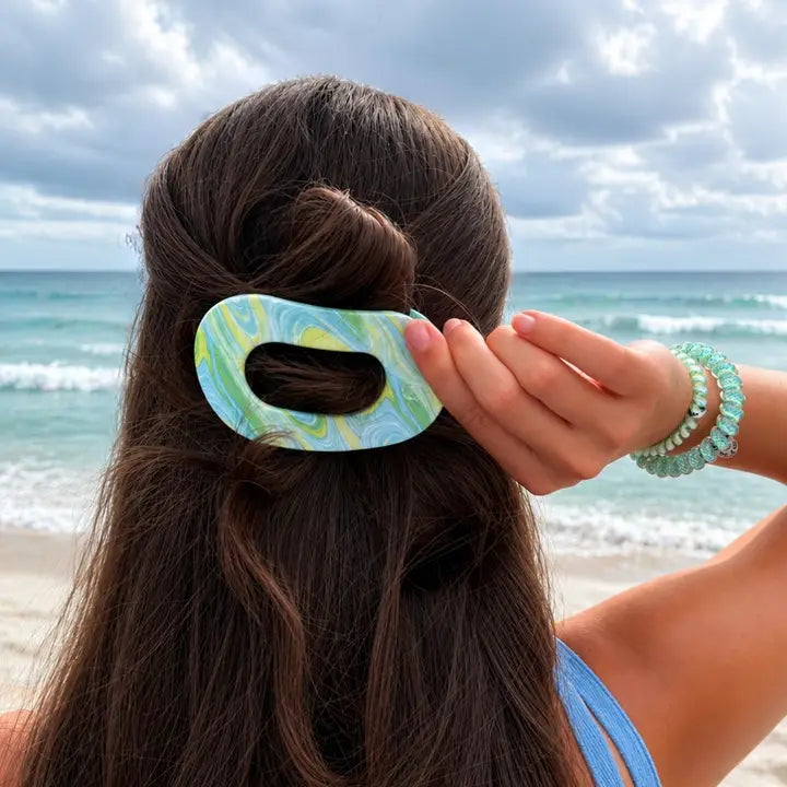 By the Seashore Flat Round Hair Clip