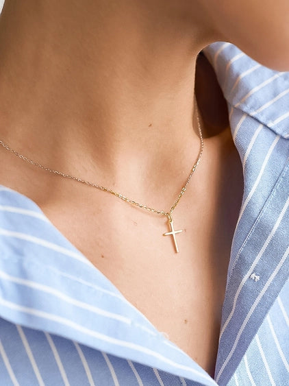 Tirza 18K Gold Non-Tarnish Small Cross Necklace