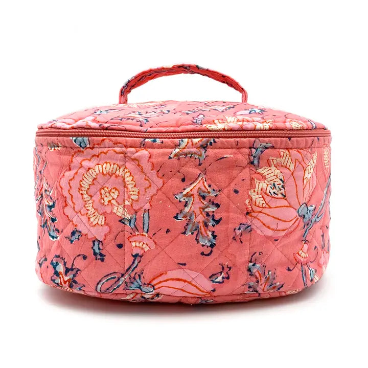 Large Cosmetic Case - Block Printed Cotton