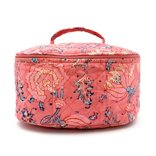 Large Cosmetic Case - Block Printed Cotton