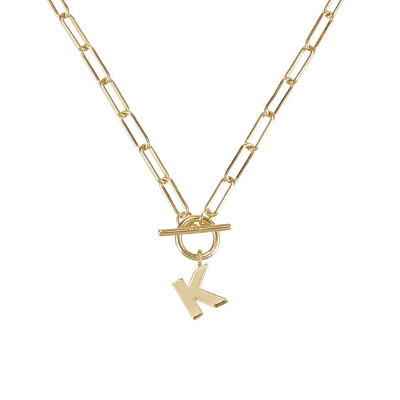 Toggle Initial Necklaces in Gold