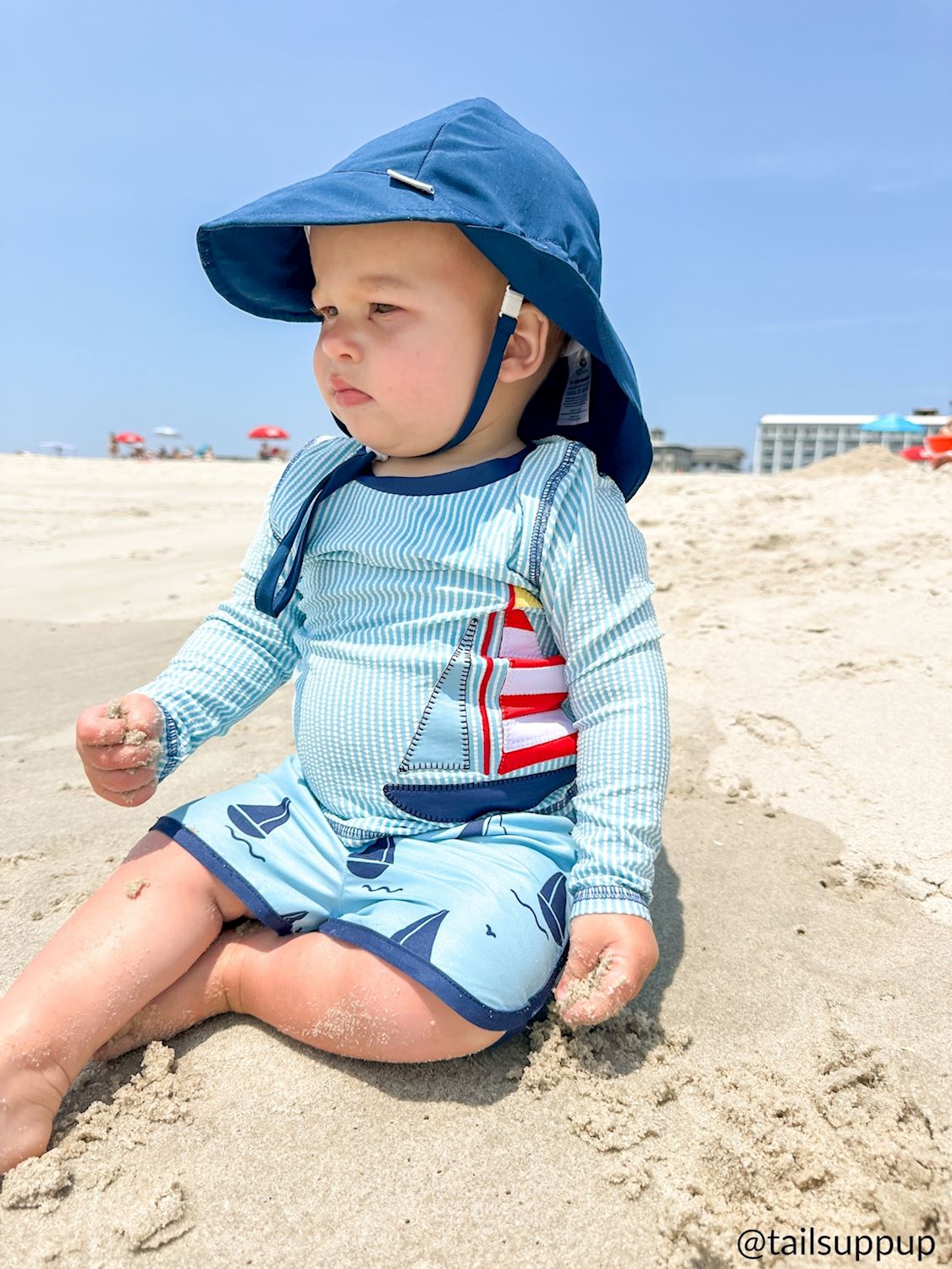 Sailboat Rash Guard & Swim Trunks Set