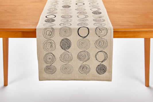 Embroidered Circles Table Runner