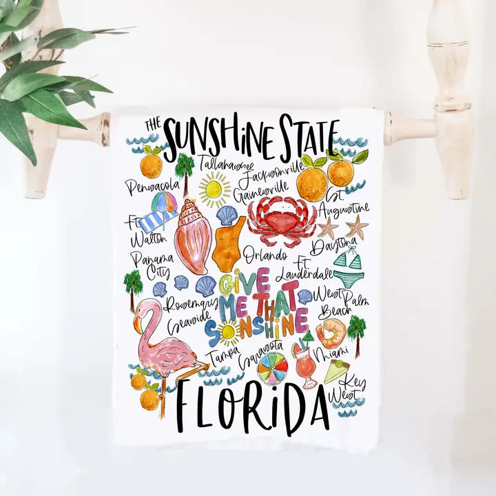 FL Cotton State Tea Towel