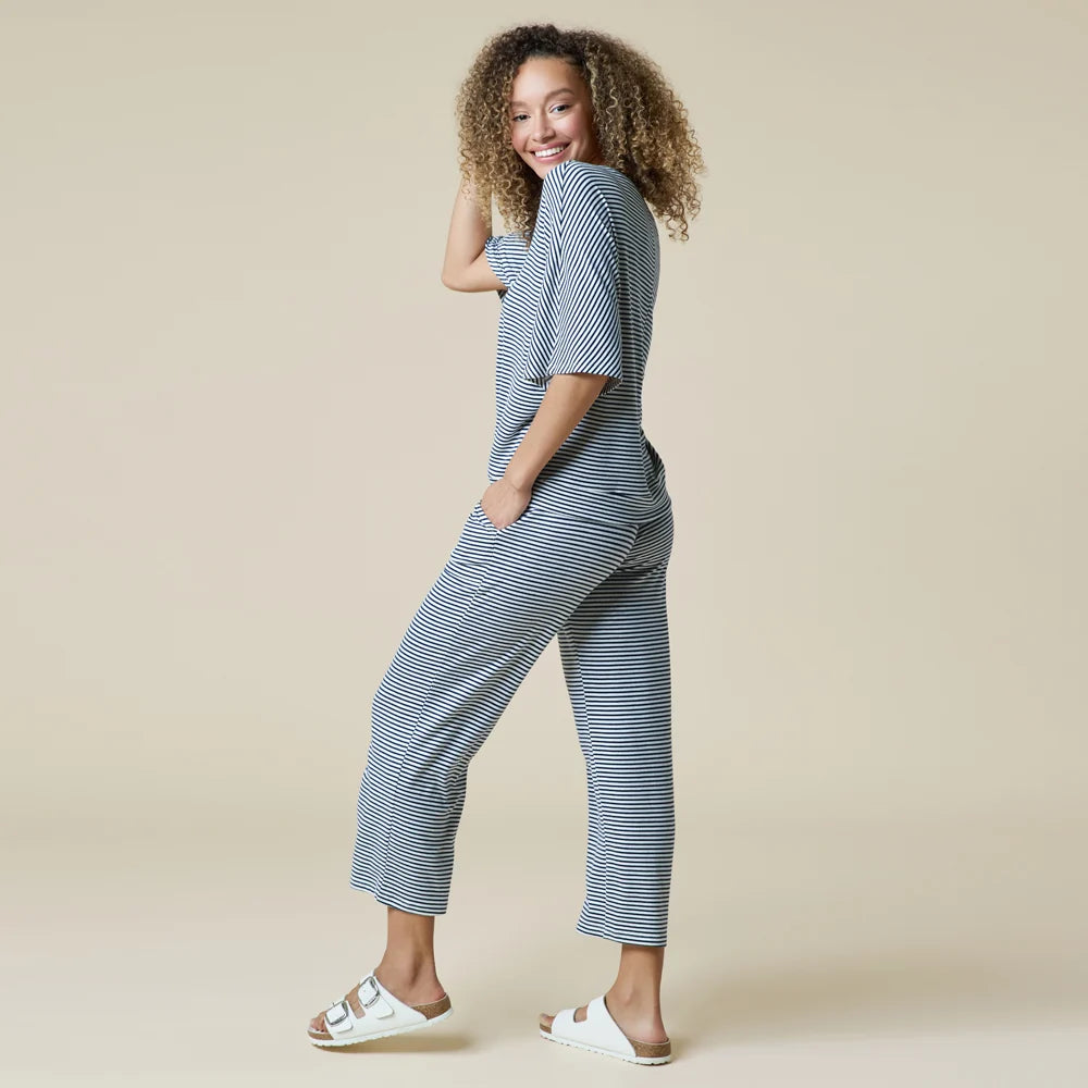 Dream Relaxed V-Neck Capri Set - Midnight