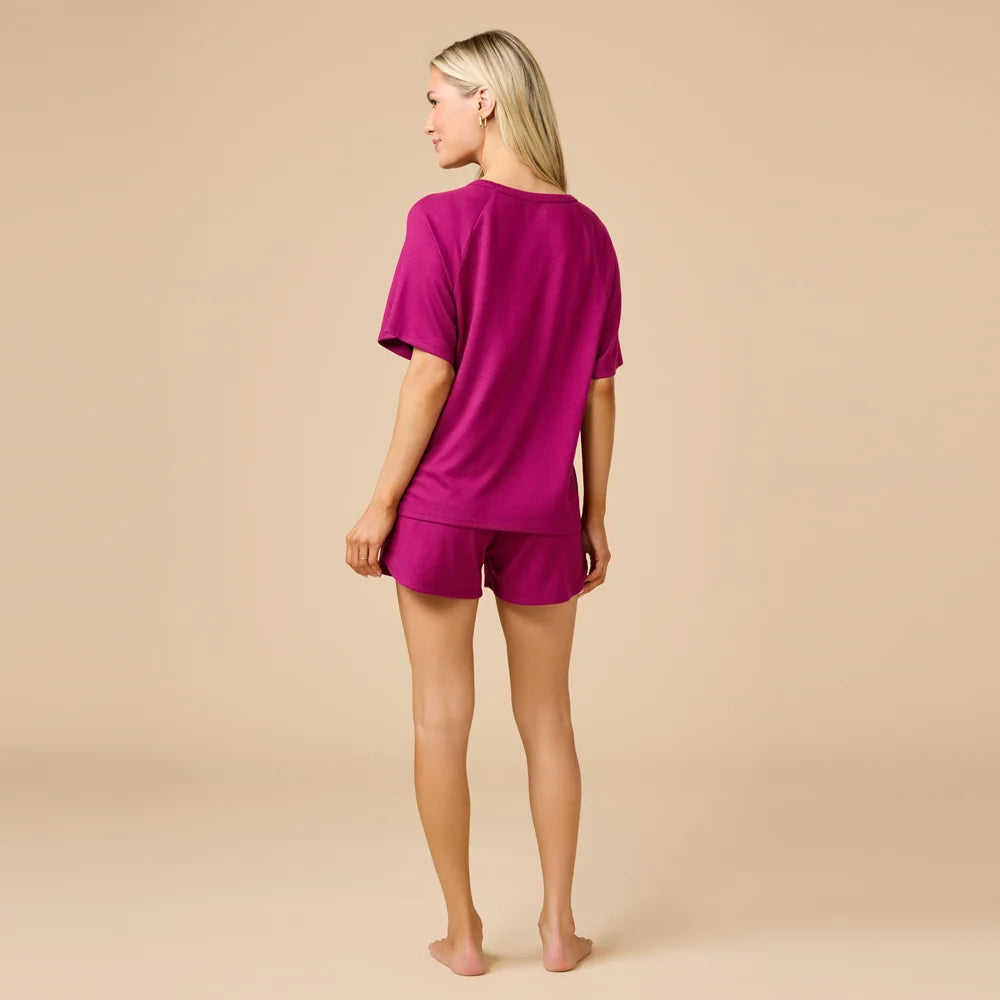 Dream Slouchy Tee & Shorts Set - Magenta