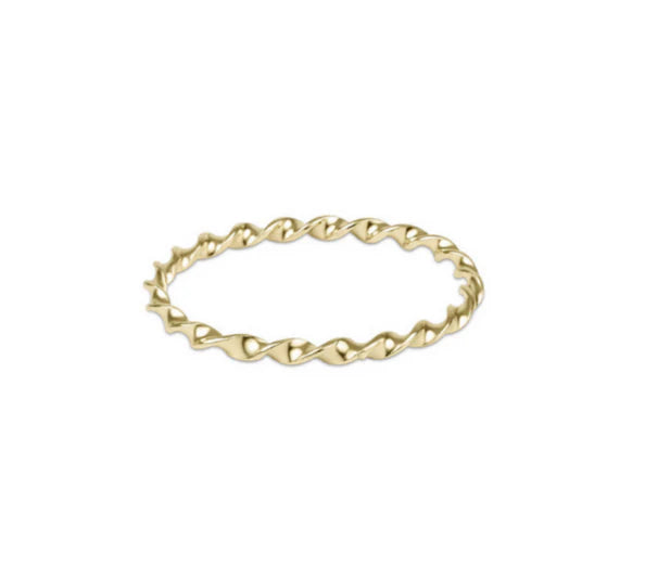 Classic Gold Twisted Thin Band Ring
