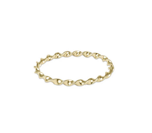 Classic Gold Twisted Thin Band Ring