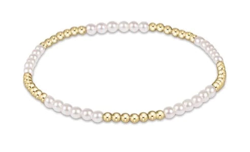 Classic Blissful Pattern 2.5MM Bead Bracelet - Pearl