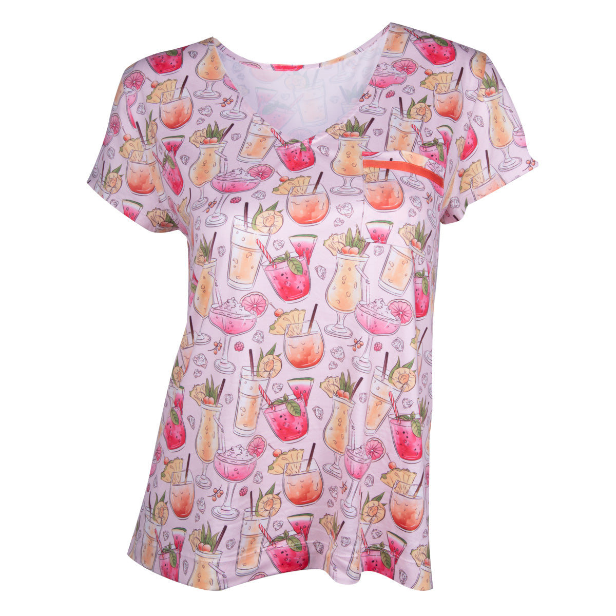 Pink Daiquiris V-Neck Pocket Top