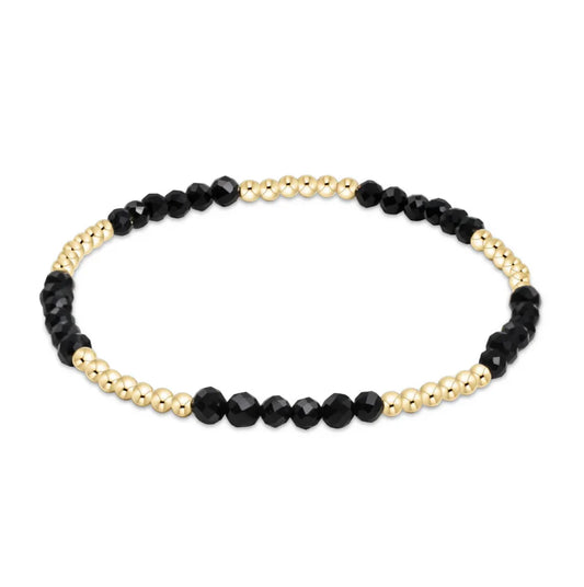 Blissful Pattern 2.5mm Bead Bracelet - Faceted Onyx