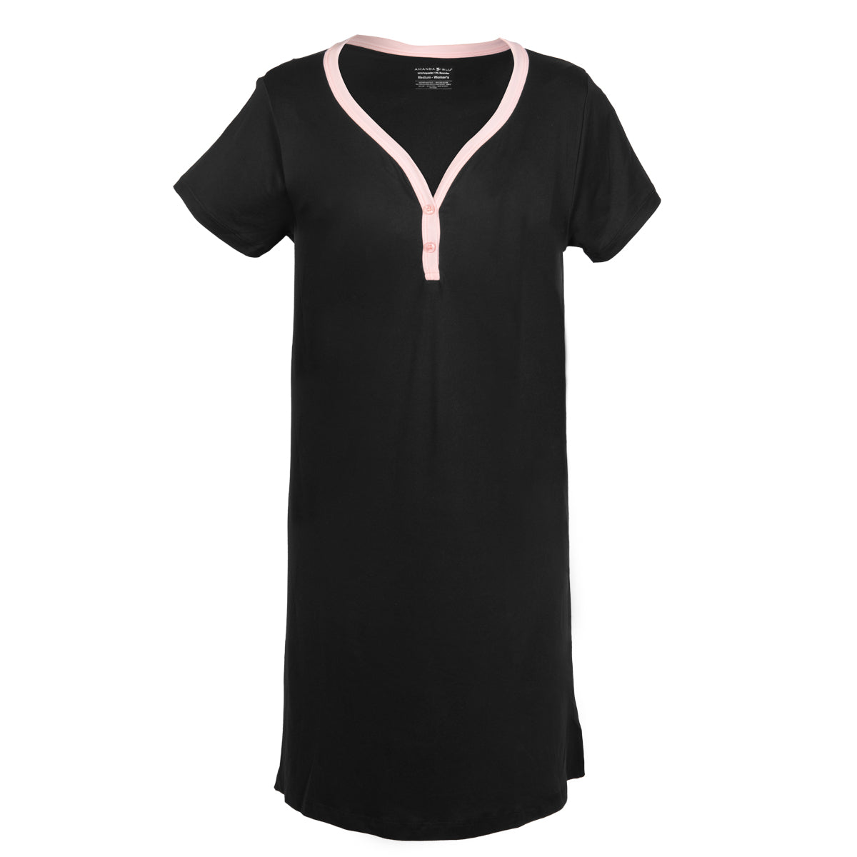 Black/Pink Henley Night Dress