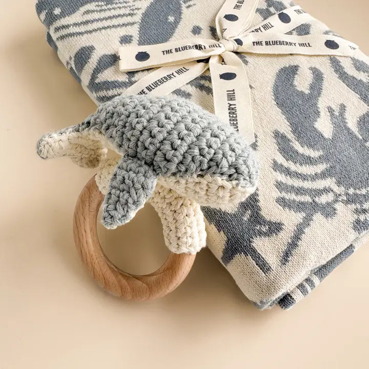 Whale Cotton Crochet Rattle