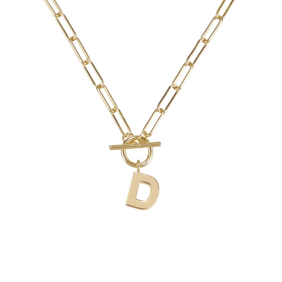 Toggle Initial Necklaces in Gold