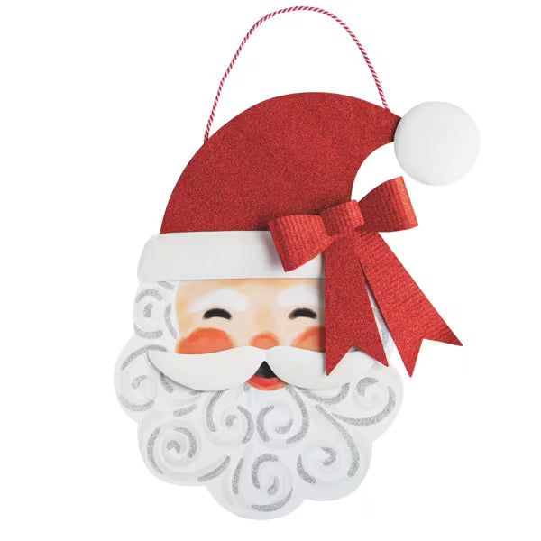 Santa Bow Glitter Bow Door Hanger