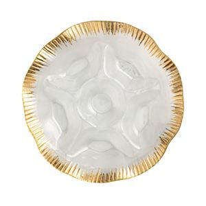 Gold Edge Ruffle Section Platter