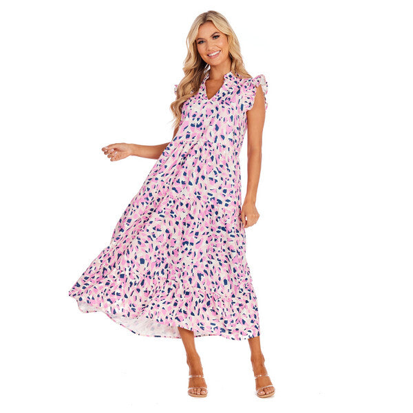 Adair Tiered Maxi Pink