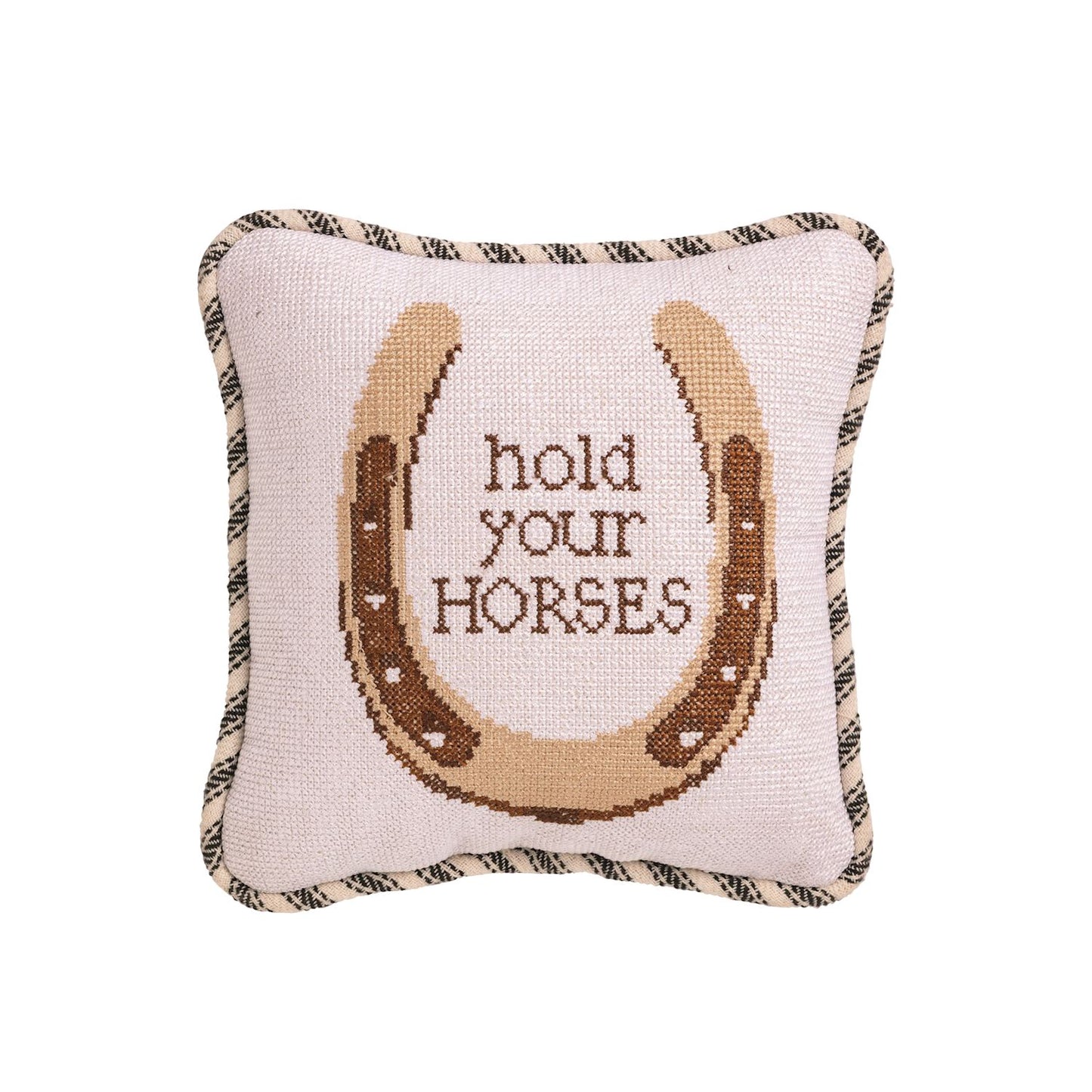 Horse Needlepoint Small Pillow