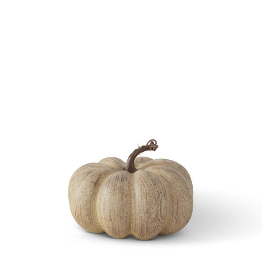 7 Inch Cream Pumpkin w/Brown Speckles & Streaks