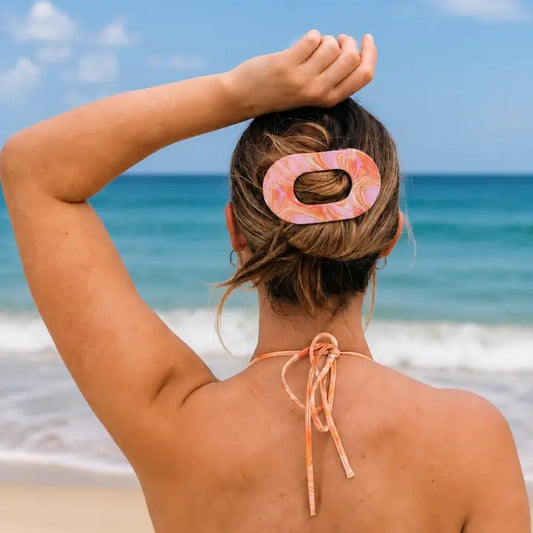 Just Keep Swimming Flat Round Hair Clip