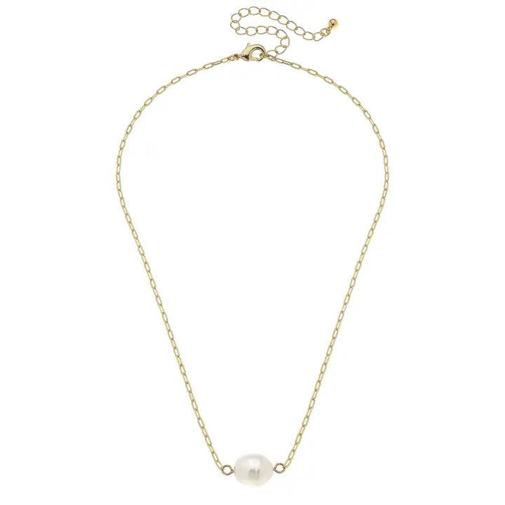 Blossom Pearl Necklace in Worn Gold