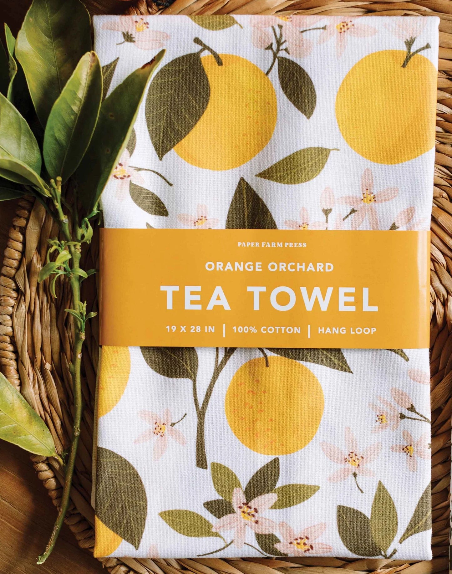 Orange Orchard Tea Towel