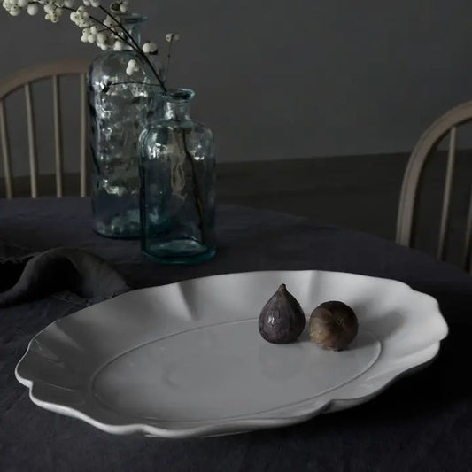 Rosa White Large Oval Platter