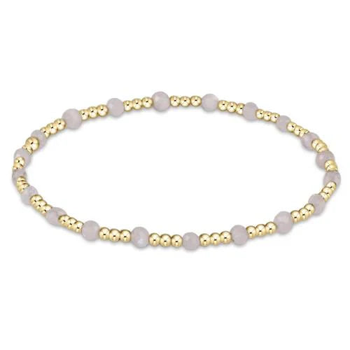 Gold Sincerity 3mm Bead Bracelet- Moonstone