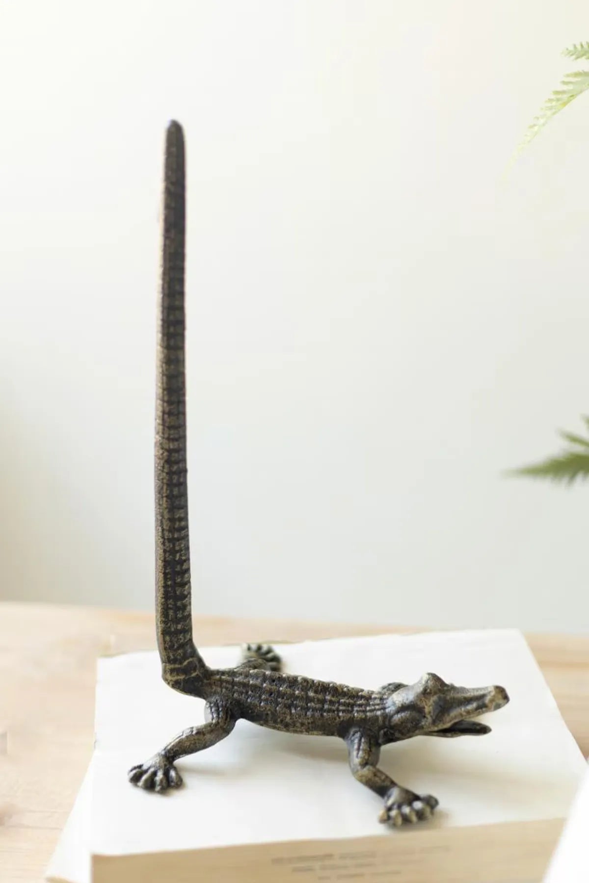 Cast Iron Crocodile Toilet Paper Holder