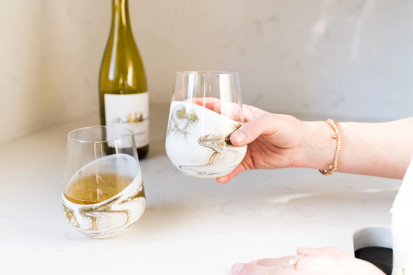 Resin Accented Wine and Entertaining Glasses