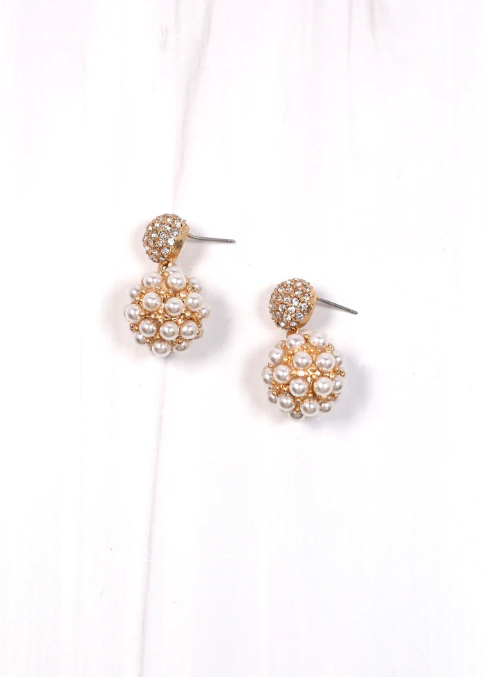 Payton Pearl and CZ Drop Earring Pearl