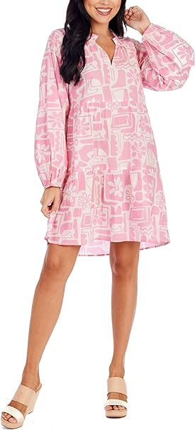 Vicky Pink Tunic Dress