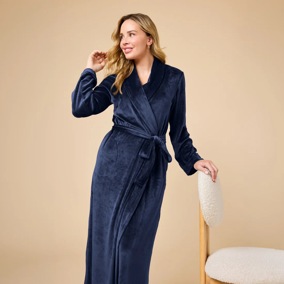 Serenity Wrap Robe- Navy