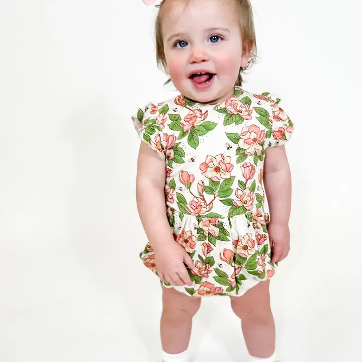 Flutter Bubble Magnolias Romper