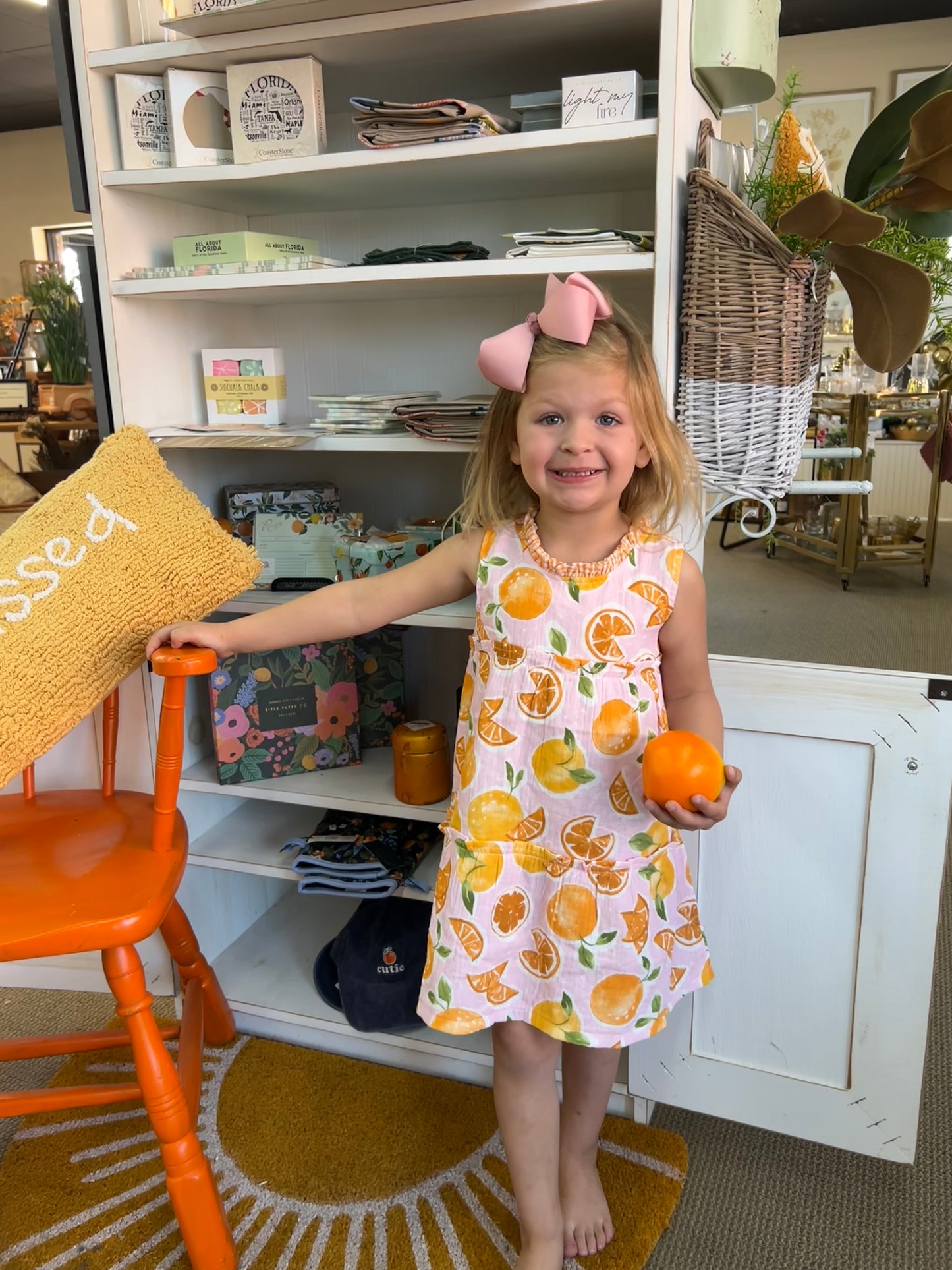 Orange Print Sundress