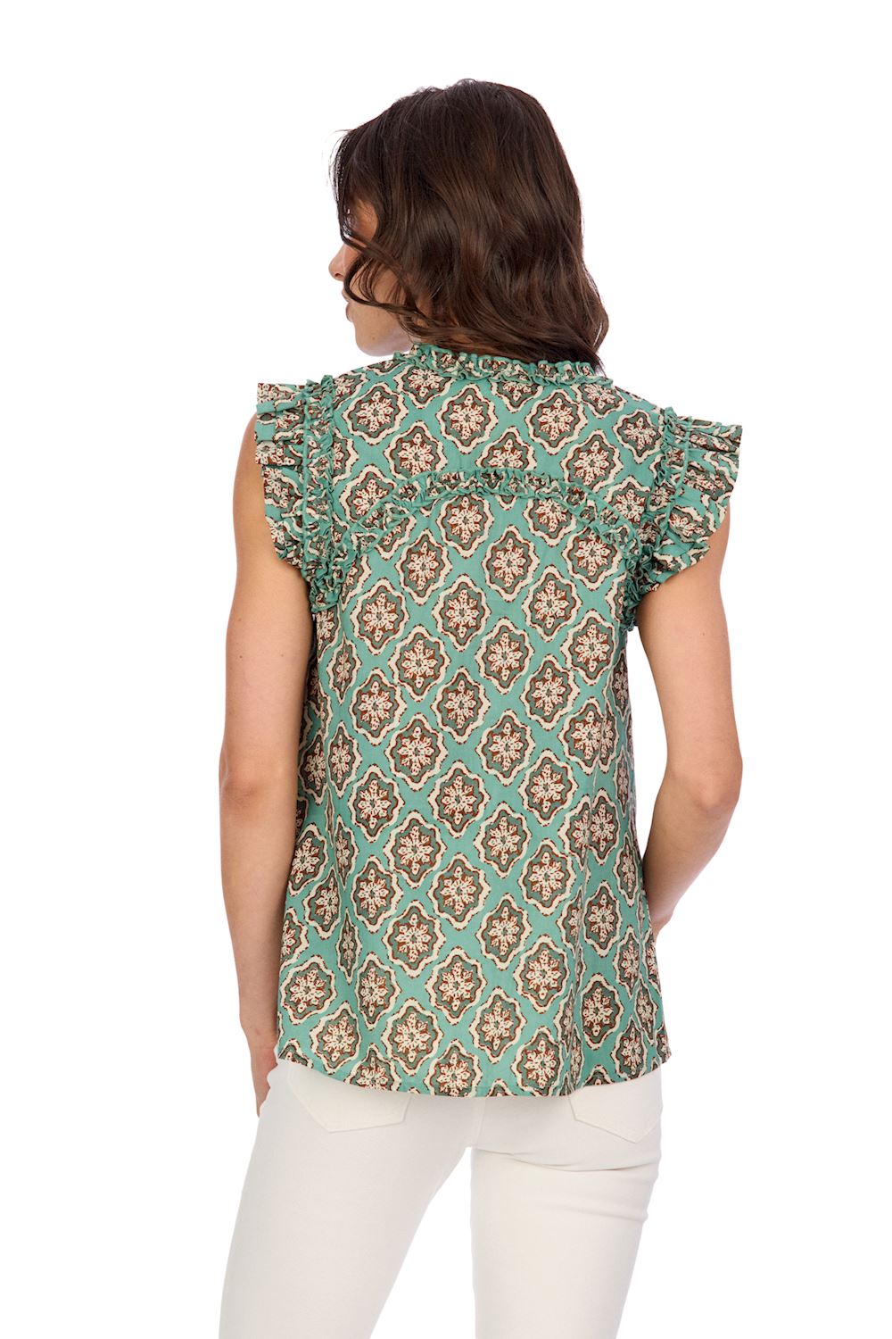 Beatrix Flutter Top Green